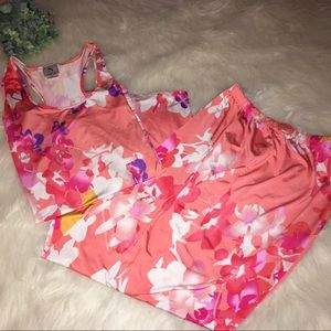 NATORI Sz M Coral Floral Tank & Pants Pajamas